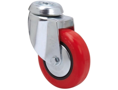Orifício da roda giratória M10 20Bh60Cp-Ppia Poliamix-Poliur.Eixo liso vermelho ALEX