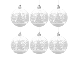 Enfeites Para Árvores De Natal, Bolas De Neve Penduradas, 7,8 X 7,8 X 7,8 Cm, Conjunto De 6 Olysi Shop