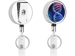 Porta Crachá Retrátil Compacto E Leve Com Clipe E Chaveiro Em Formato De Hélice Genética De Dna Ideal Enfermeiros