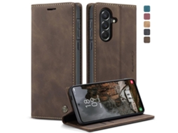 Capa Para Samsung Galaxy A57 5g Multifuncional Horizontal De Couro Café
