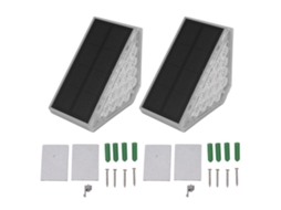 2026 2 Set Luces de Escalera Solares Triangulares Ip68 Impermeables para Jardín Porche Patio Exterior Decoración