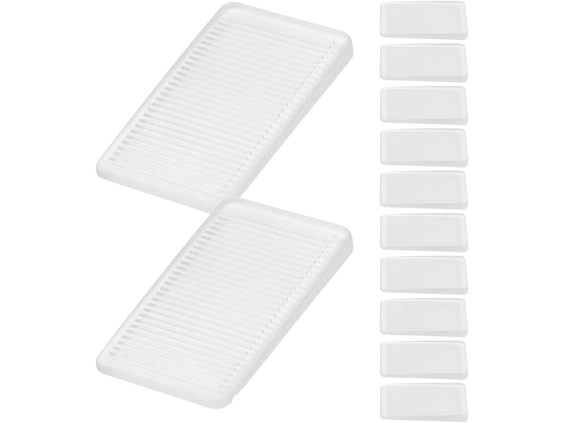 Kichouse Conjunto De 12 Calços Estabilizadores Móveis Em Pvc Branco Com Superfície Texturizada Fácil Instalação E