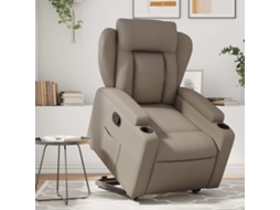 Vidaxl Poltrona Reclinável Elevatória Couro Artificial Cor Cappuccino