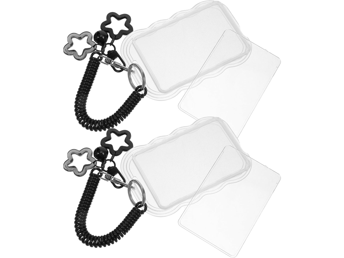 De 2 Chaveiros De Acrílico Com Foto, Porta-crachá Transparente Para Identificação E Porta-cartões.