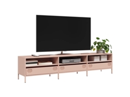 Vidaxl Móvel De Tv 202x39x43,5 Cm Aço Laminado A Frio Rosa