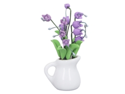 Vaso De Flores Miniatura Lírio-do-valle Branco 1:12 Para Casinha De Bonecas Modelo De Planta Artificial
