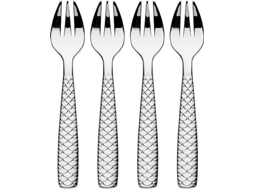 Conjunto 4 Garfos para Ostras ALESSI Colombina fish Prata (Cinzento - Aço Inox - NA)