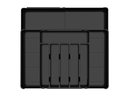 Bandeja Talheres Extensível - Organizador Cozinha - Separadores Gaveta - Polipropileno - Preto