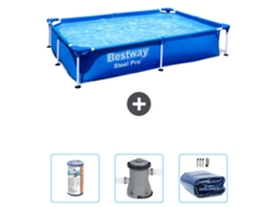 Piscina BESTWAY Steel Pro Retangular 300x201x66 Cm com 4 peças