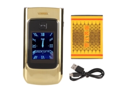 Aetheria telefone Flip Senior 4g com Botões Grandes Tela Dual Bateria 4800mah Botão Sos Ouro