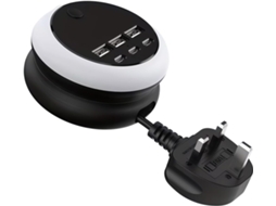 Hub De Alimentação Usb Redondo Com 3 Portas Usb-a E Usb-c, Cabo