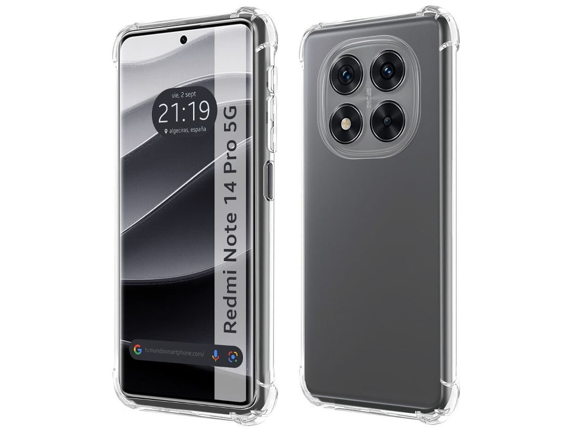 Capa para Xiaomi Redmi Note 14 Pro 5G TUMUNDOSMARTPHONE Silicone Anti-Choque Transparente