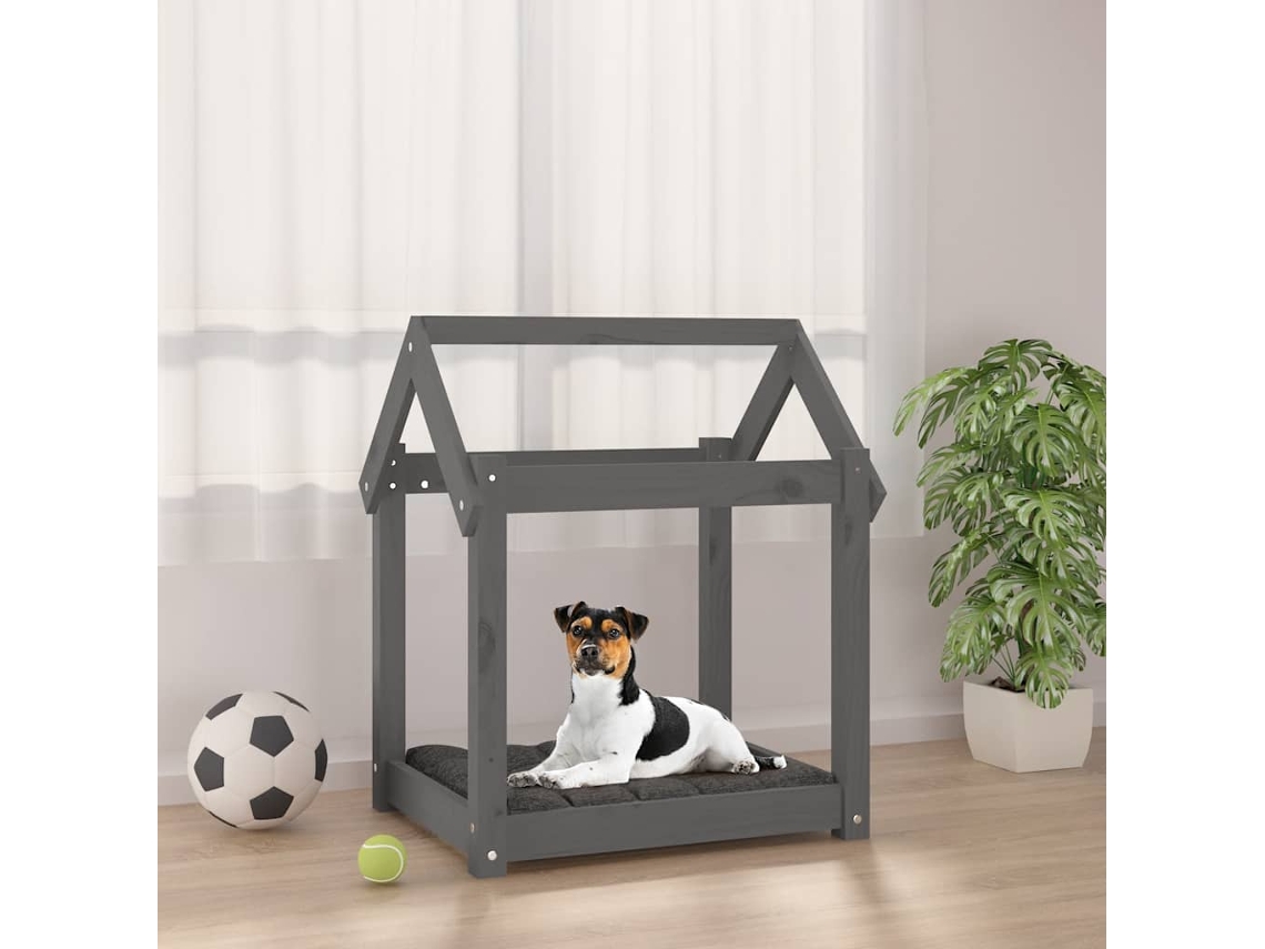 Vidaxl Cama 61x50x70 Cm Madeira De Pinho Maciça Cinza