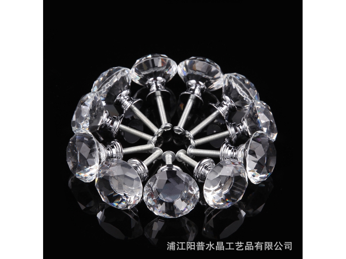 Laxiscreed Conjunto Com 10 Puxadores De Cristal De Vidro 30 Mm Para Mobília Elegante