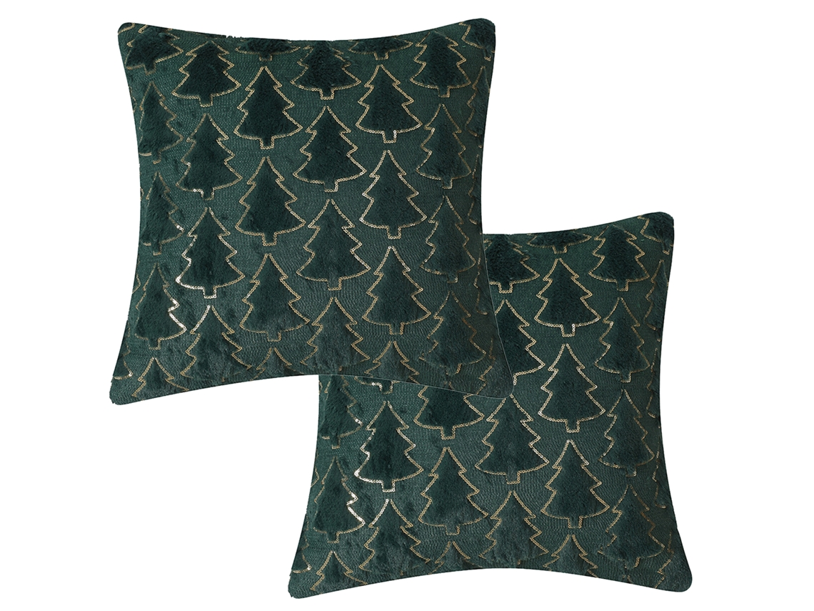 2pcs Capa de Travesseiro Natal Decorativo Macio 40x40cm Almofada Case Sala Quarto