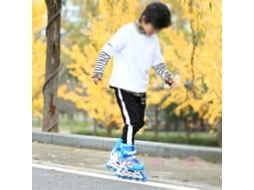 Patins Inline Ajustáveis Iluminados com Capacete para Crianças, Iniciantes | S/MARCA