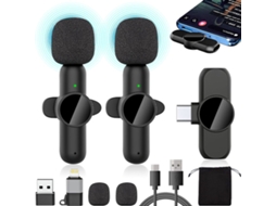 Microfone De Lapela Sem Fio Para Iphone/ Android/ Telefone/ Pc/ Ipad, Microfones E Receptores Fio, Mini Usb Pequeno Com Clipe Aquaforge