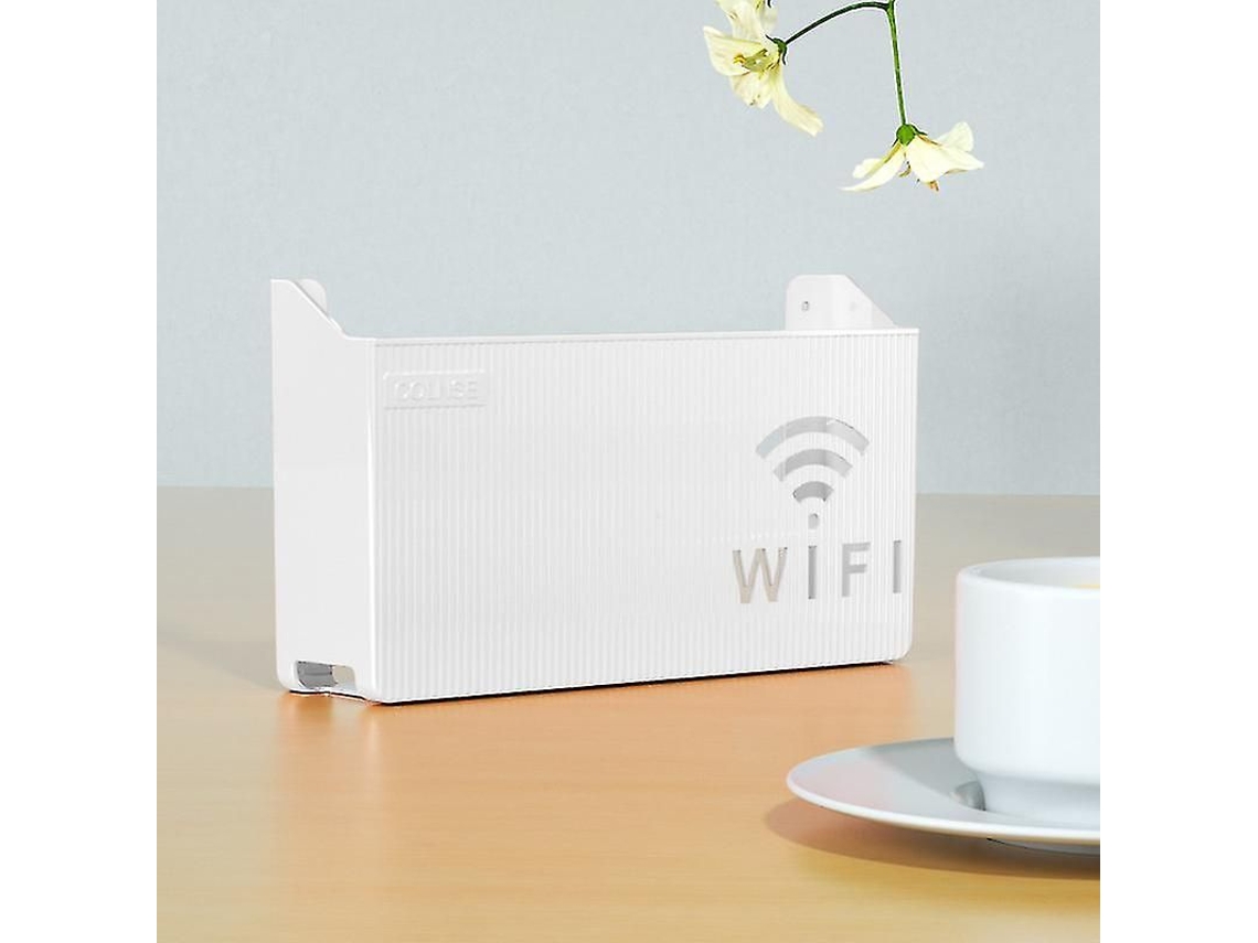 Caixa Organizadora De Parede Para Roteador Wi, Fi, Em Plástico Abs, Com Suporte Para Cabos E Energia, Branca