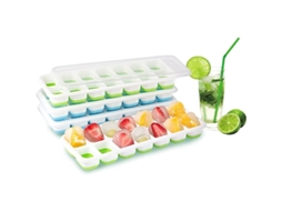 Formas de Gelo Nova Line, silicone, reutilizável, 4, com tampa, anti transbordamento, 14 moldes, bebidas, marca S/MARCA