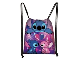 Mochila Esportiva Infantil Lilo e Stitch para Meninos Meninas, com Cordão, para Escola, Ginástica e Natação 3 32x38cm BRILVIBERA