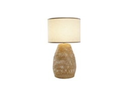 Abajur de Mesa em Bambu e Poliéster Natural, 40x40x71cm ALEXANDRA HOUSE LIVING