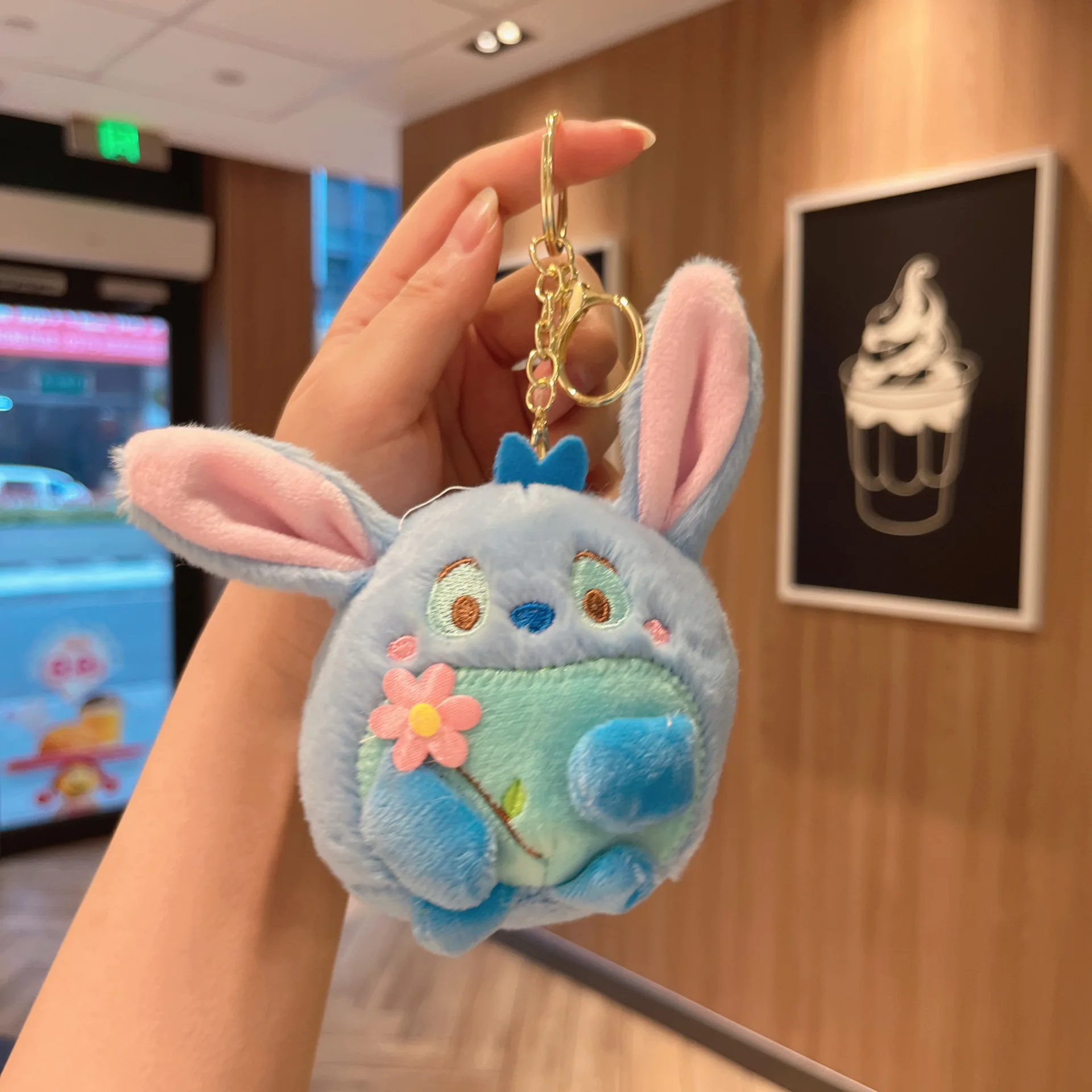 (azul) Chaveiro De Pelúcia De Animal De Desenho Animado Fofo, Decoração Para Bolsa