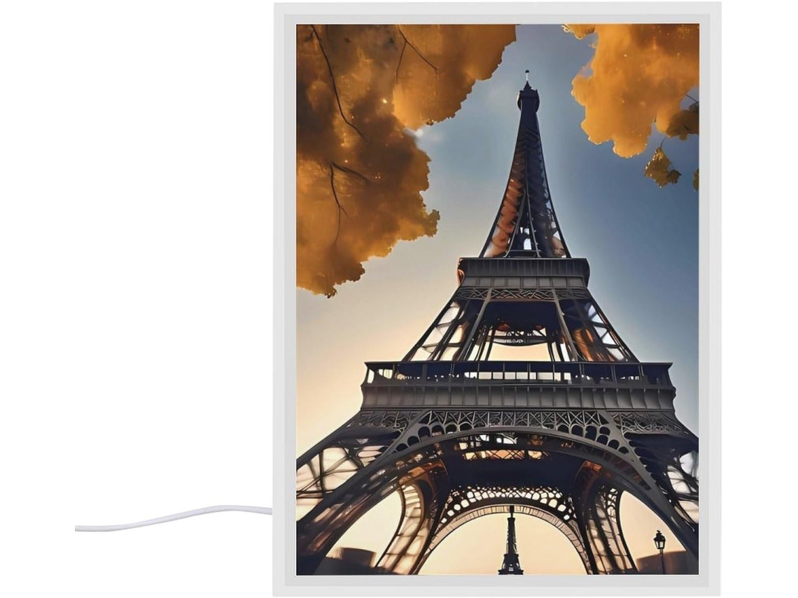 Lindo Abajur De Cabeceira Com A Torre Eiffel Paris, Ideal Quarto, Sala De Estar, Escritório Ou Sala De Informática