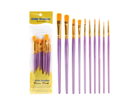 Conjunto de Pincéis de Pintura a Óleo 10Pcs Pincéis de Pintura Artística KH2023