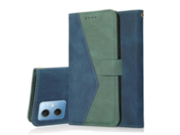 Capa De Celular Em Couro Com Costura Bicolor Para Xiaomi Redmi Note 12 5g