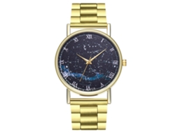 Reloj De Cuarzo Unisex De Pulsera Casual Con Dial Redondo Estrella Y Correa De Acero