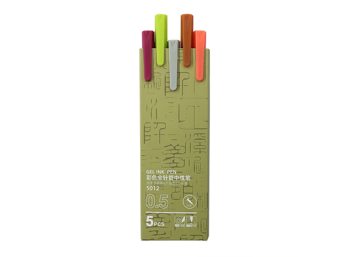 5pcs Bolígrafos Gel Sistema Morandi Cuerpo Mate Abs Recambio Intercambiable Para Estudiantes 5012
