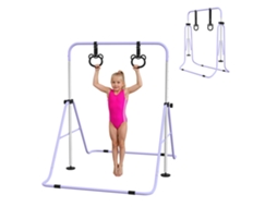 Barra de Academia Infantil, Barra Dobrável Horizontal Ajustável em Altura com Anéis de Academia, Roxo Ge