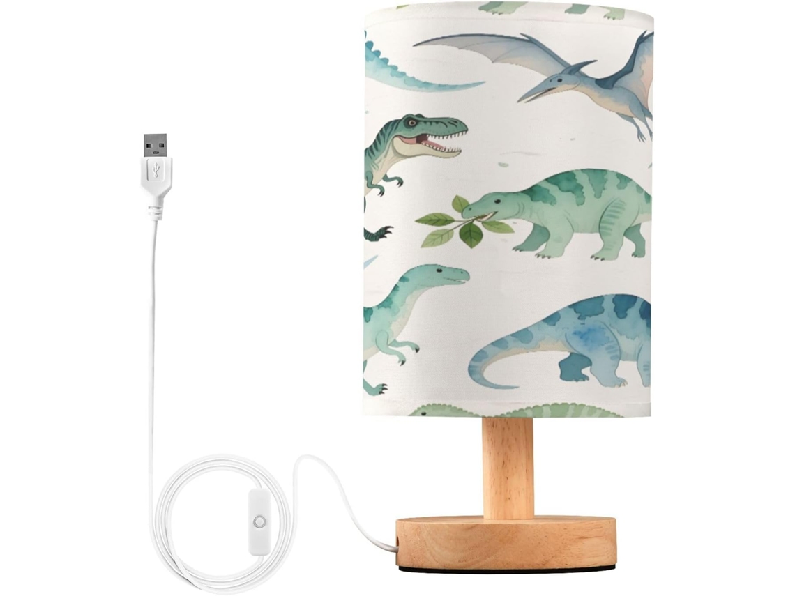 Abajur De Cabeceira Em Formato Dinossauro Para Sala, Com Porta USB C, Luminária De Mesa Cabeceira