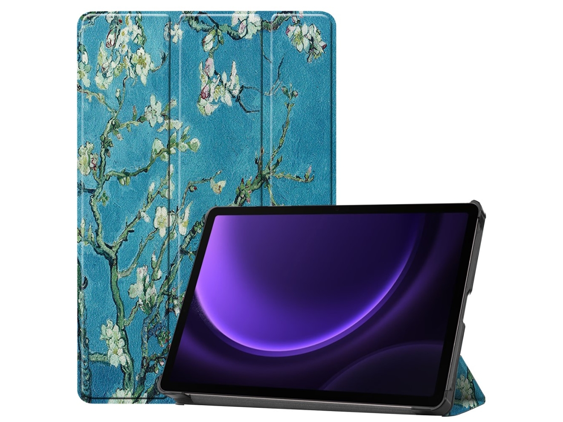 Capa dupla com estampa de flor Cerejeira para Samsung Galaxy Tab S10 FE
