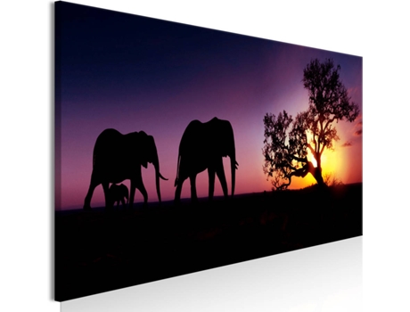 Quadro ARTGEIST Elephant Family - Violet (135 x 45 cm)