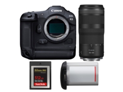 Eos R3 + Rf 100 400mm F/5.6 8 Is Usm + 1 Sandisk 512gb Extreme Pro Cfexpress Type B + Canon Lp e19 + Ebook Pricedirect CANON