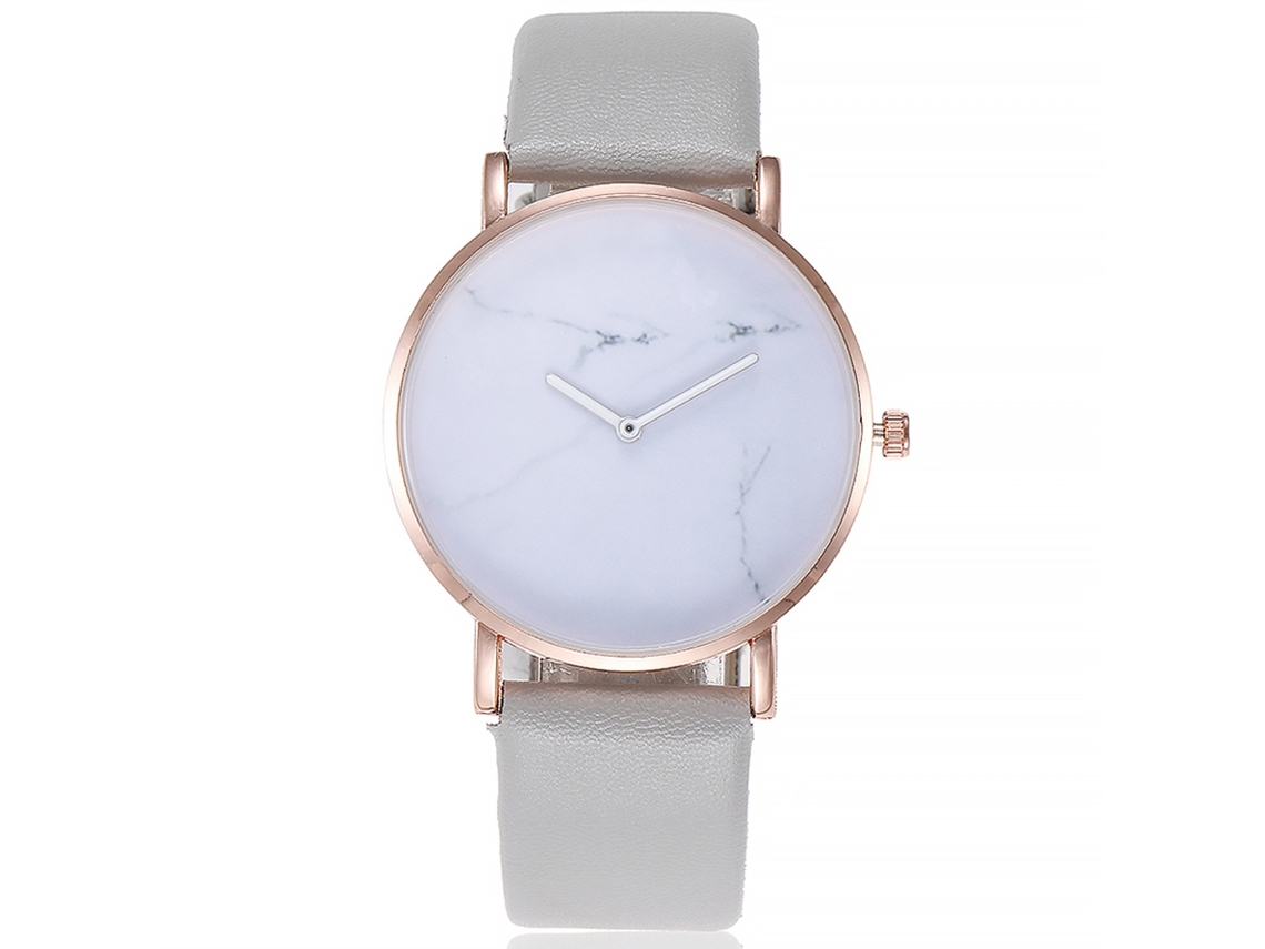 Relógio Feminino de Pulso de Quartzo com Pulseira Pu Estilo Simples Cinza Vansvar