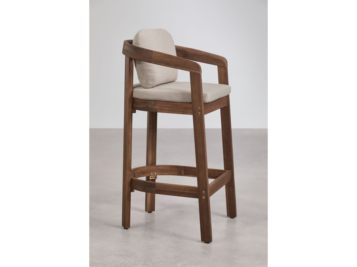 Conjunto de 2 Bancos Altos SKLUM em Madeira de Acácia Uleno Olefina Castanho Acácia Escuro (↑75 cm)