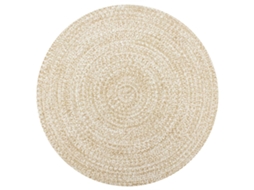 Vidaxl Tapete Artesanal Em Juta Branco E Natural 90 Cm