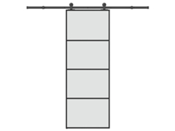 Porta de correr VIDAXL Preto Vidro (76x205 cm)