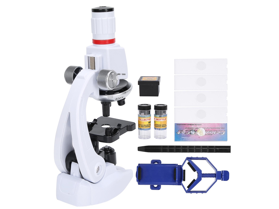 Kit Microscópio Infantil Com Suporte Para Celular, Simulação Hd 1200x