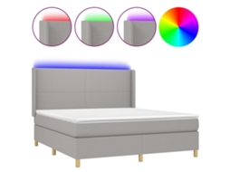 Box Spring Bed, Box Spring Beds Vidaxl Cinzeto Tecido (160 X 200 Cm)