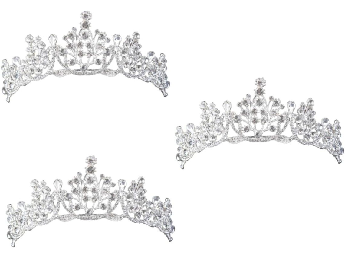 Conjunto De 3 Peças De Tiara E Coroa Para Casamento, Ideal Para Festas E Aniversários - Acessório De Cabelo Elegante.