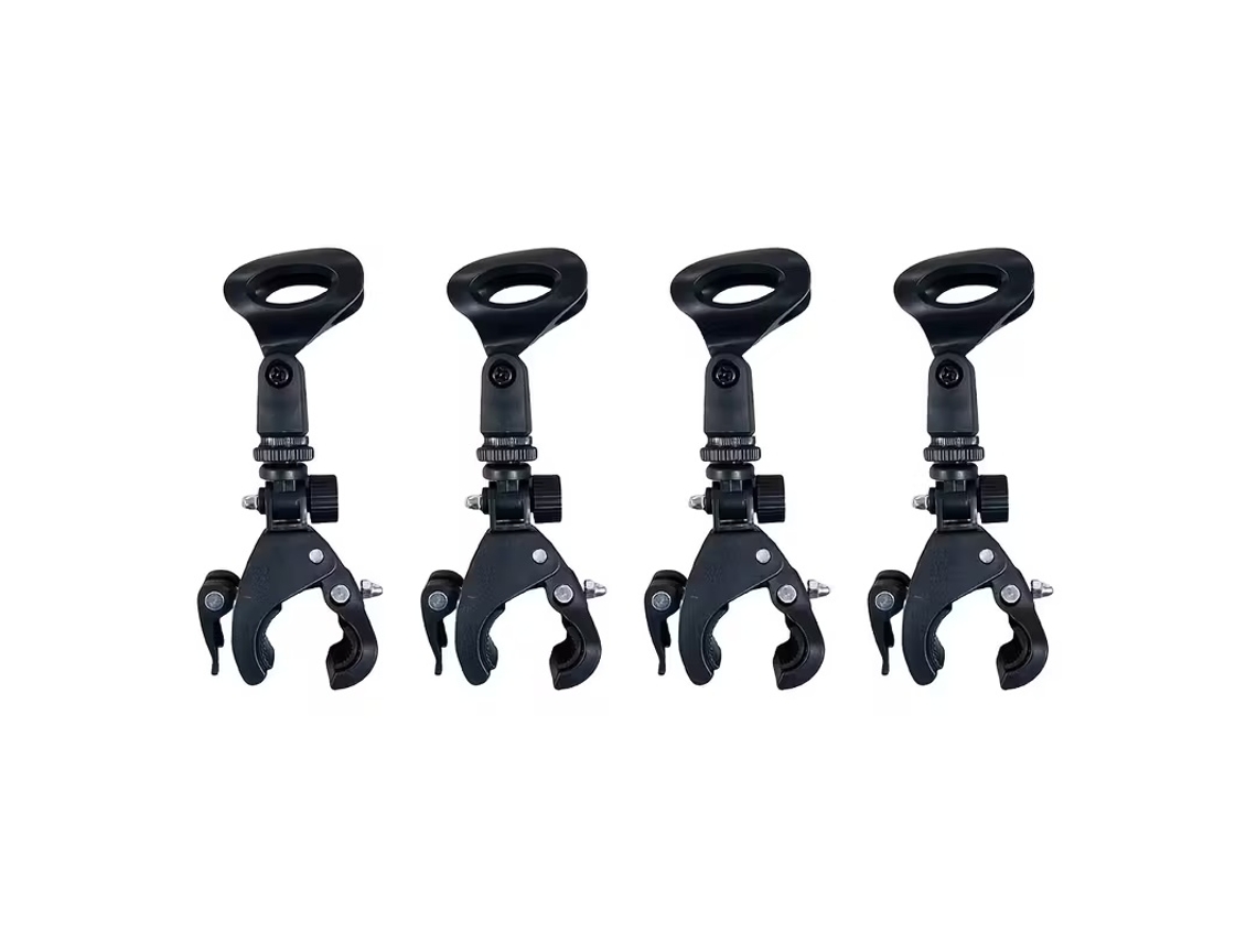 (quatro Peças) Clipes De Microfone Para Bateria De 2/4 Peças, Interface Roscada De 5/8 A 3/8, Base De Montagem Do Clipe Do Microfone Para Bateria