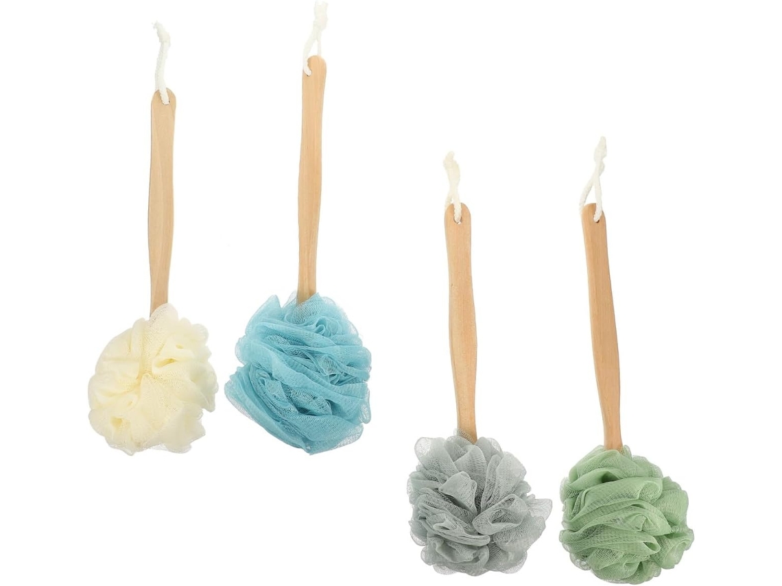 Lurelia Pack De 4 Escovas Para Costas Para Duche, Cabo Longo, Pega Ergonómica E Massagem Suave