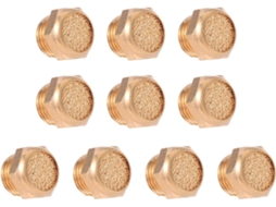 Conjunto De 10 Silenciadores Pneumáticos De Cobre Banhados A Ouro, Silenciadores De Bronze Sinterizado