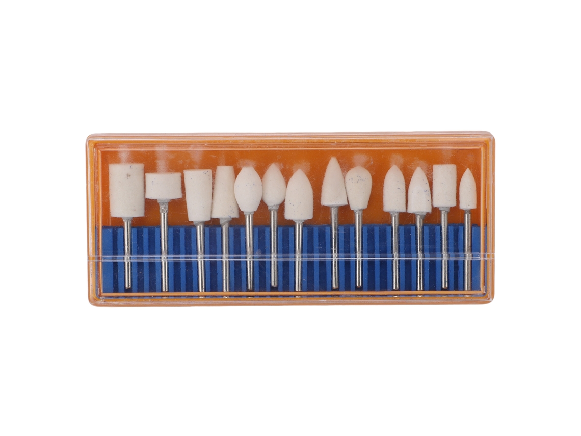 Conjunto de 13 peças de cabeças de lã Lixa para jade polimérico, cerâmica, vidro e metal.