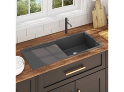 Vidaxl Lava-louça De Cozinha Artesanal Aço Inoxidável Preto