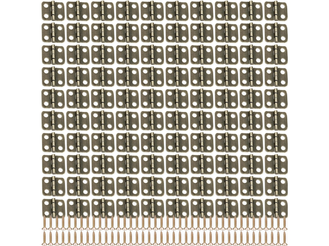 Dobradiças Para Armário, Pacote Com 100-unidades, 0, 47x 0, 5-polegadas, Ferro, Pequenas, Acessórios Para Dobradiças De