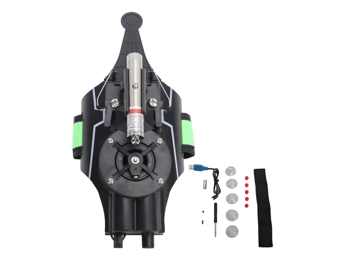 Ats brinquedo Lançador de Corda para Crianças com 5 Ventosas, 5 Ímanes, Adesivo de Parede e Lápis Laser Preto